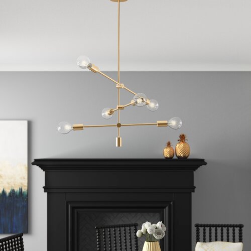 Mercer Dycus Light Dimmable Sputnik Modern Linear Chandelier